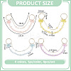 4Pcs 4 Colors Transparent Acrylic Beaded Purse Chain Strap Extenders HJEW-GO00104-2