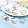 Copper Wired Acrylic Finger Rings RJEW-JR00958-01-1