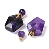 Natural Mixed Stone Openable Perfume Bottle Pendants G-I381-02G-3
