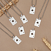8Pcs Heart Playing Card Stainless Steel Enamel Pendant Necklaces NJEW-FH0001-11A-4