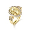 Virgin Mary Theme Clear Cubic Zirconia Finger Rings RJEW-G337-02G-01-4
