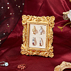 4-Slot Photo Frame Resin Finger Ring Organizer Holder with Cotton and Linen Mat and Iron Support RDIS-WH0016-20-4