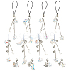 4Pcs Glass & Brass Mobile Straps and Mobile Dustproof Plug and Pendatn Decoration Kits HJEW-OC00029-1