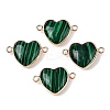 Synthetic Malachite Love Heart Pendants G-T138-205B-G-1