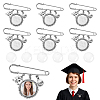 6Pcs Stainless Steel Brooch Findings JEWB-NB00001-1