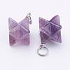 Natural Amethyst Pendants G-E398-01B-1