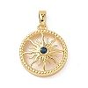 Brass Micro Pave Cubic Zirconia Pendants KK-P334-01G-1