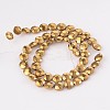 Electroplated Non-magnetic Synthetic Hematite Flat Round Bead Strands G-L368-06E-2