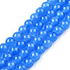 Baking Paint Crackle Glass Beads Strands X-DGLA-Q023-6mm-YS16-1