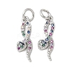 Brass Micro Pave Cubic Zirconia Pendants KK-U056-52P-1