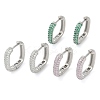 Rack Plating Square Brass Micro Pave Cubic Zirconia Hoop Earrings EJEW-Z059-13P-1