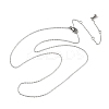 1MM 304 Stainless Steel Cable Chain Necklaces NJEW-T016-15P-4