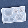 Food Grade Cat Shape DIY Silhouette Silicone Pendant Molds PW-WG26089-01-1