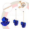 4 Pairs 4 Colors Acrylic Leaf Dangle Stud Earring EJEW-AN0001-24-3