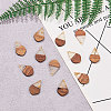 Transparent Resin & Walnut Wood Pendants RESI-CJ0001-51-6