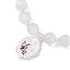 Natural Pearl & Round Cat Eye & Glass Beaded Bracelets BJEW-C068-06S-3