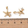 Ocean Theme Brass Micro Pave Clear Cubic Zirconia Pendants KK-L266-02H-G-3