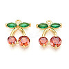 Brass Micro Pave Cubic Zirconia Charms KK-N254-220G-1