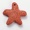 Synthetic Lava Rock Big Starfish/Sea Stars Pendants G-O025-05D-1