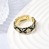 Brass Micro Pave Cubic Zirconia Cuff Open Rings for Women RJEW-B160-05G-5
