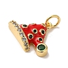Rack Plating Brass Micro Pave Cubic Zirconia Pendants KK-U027-08G-B-2