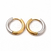Two Tone 304 Stainless Steel Huggie Hoop Earrings for Women EJEW-C011-07A-1