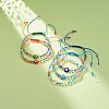 Acrylic Evil Eye & Round Lampwork Braided Bead Bracelet for Women BJEW-JB08379-2