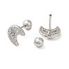 Moon Brass Micro Pave Clear Cubic Zirconia Cartilage Earrings EJEW-L289-02P-01-2