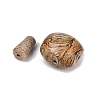Natural Picture Jasper 3 Hole Guru Beads G-F795-G01-2