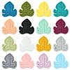 32Pcs 16 Colors Leaf Food Grade Eco-Friendly Silicone Focal Beadss SIL-CJ0002-19-1