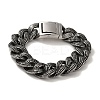 304 Stainless Steel Cuban Link Chain Bracelets for Women Men BJEW-Q341-06C-AS-1