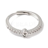 Rack Plating Brass Clear Cubic Zirconia Number 9 Adjustable Rings for Women RJEW-S407-09P-09-2