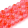 Transparent Crackle Baking Paint Glass Beads X1-DGLA-T003-01B-12-1