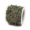 Green Aventurine & Snowflake Obsidian & 304 Stainless Steel Beads Link Chains CHS-K021-01G-01-2