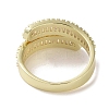 Brass Micro Pave Cubic Zirconia Open Cuff Ring RJEW-K256-53G-3