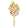 Brass Micro Pave Cubic Zirconia Pendants KK-M300-25G-1