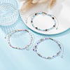 3Pcs 3 Color Natural Mixed Gemstone & Glass Seed Braided Bead Bracelets Set BJEW-JB09536-2