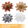 4Pcs 4 Colors 3D Flower Pattern Polyester Fabrics Computerized Embroidery Cloth Sew on Appliques PATC-NB0001-15C-4
