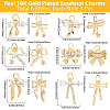18Pcs 6 Styles Rack Plating Brass Micro Pave Clear Cubic Zirconia Pendants KK-BBC0022-51-2