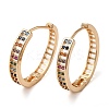 Brass Micro Pave Colorful Cubic Zirconia Hoop Earrings for Women EJEW-M238-26KCG-1