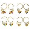 Rainbow Pride Flag Alloy Enamel Dangle Stud Earrings EJEW-JE05385-1
