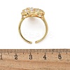 Brass Micro Pave Clear Cubic Zirconia Cuff Rings for Women RJEW-C126-06G-5