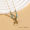 Vintage Christmas 304 Stainless Steel & Synthetic Turquoise Pendant Necklaces for Women HS2328-4-1