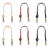 6Pcs 3 Colors Flower End Cowhide Leather Bag Handles FIND-HY0002-31-1