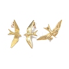 Peace Dove 304 Stainless Steel Stud Earring & Cuff Rings Sets SJEW-C008-03G-2