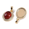 Natural Carnelian(Dyed & Heated) Oval Pendants KK-P283-41G-2