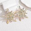 304 Stainless Steel Glass Stud Earrings for Women EJEW-M095-16G-4