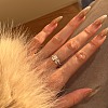 Oval & Rectangle 925 Sterling Silver Micro Pave Cubic Zirconia Finger Rings for Women RJEW-F180-03P-5