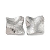 Non-Tarnish 304 Stainless Steel Textured Square Ear Studs for Women EJEW-P234-12P-1
