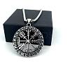Vintage Viking Hollow Compass 304 Stainless Steel Pendant Necklaces for Men Women RB1403-2